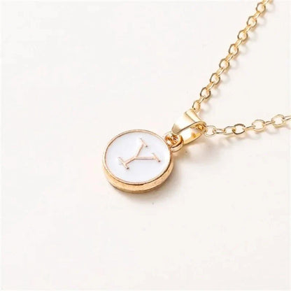 Collier pendentif cercle monogramme or de luxe