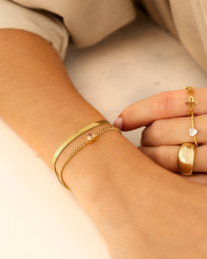 Personalized Gemstone Heart Shaped Bracelet