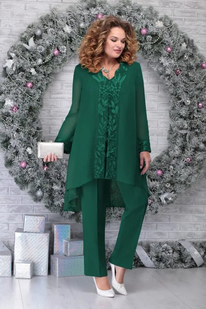 Stylish 3-Piece Floral Plus Size Suit Set