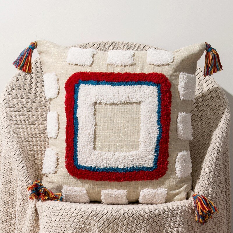 Coussin décoratif bohème coloré