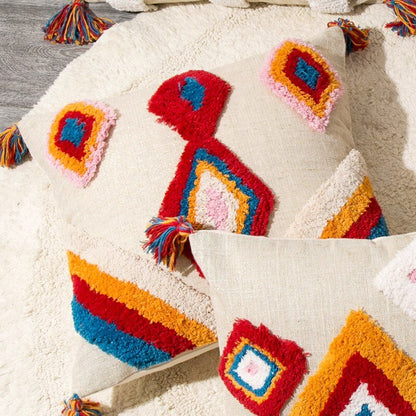 Coussin décoratif bohème coloré