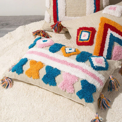 Coussin décoratif bohème coloré