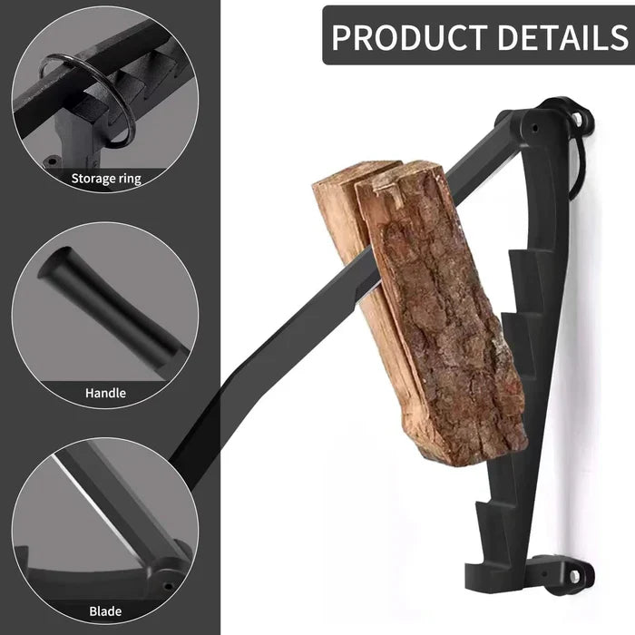 Compact Manual Log Splitter - Wall Mount Firewood Cutter