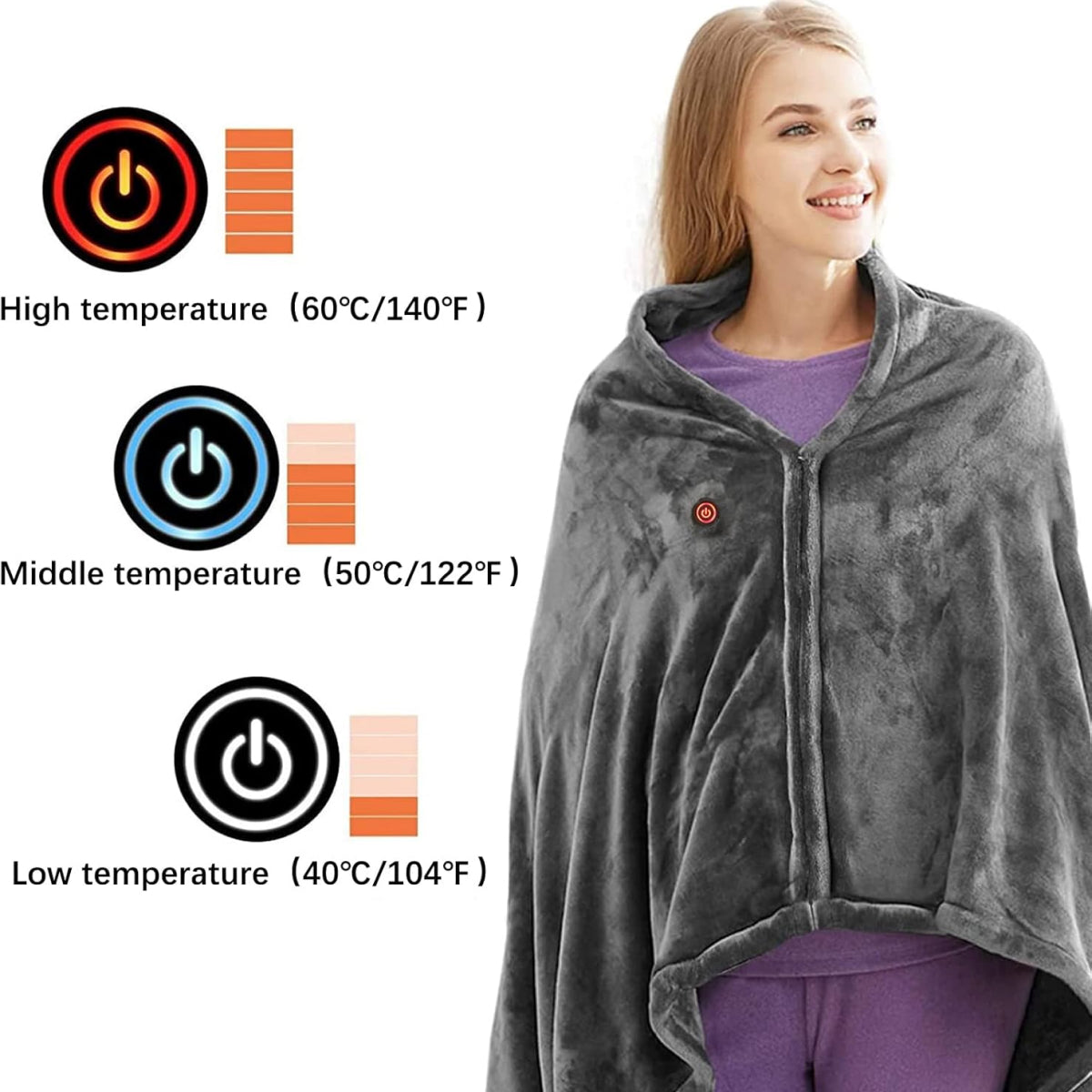 Cozy Rechargeable Heated Wrap Blanket
