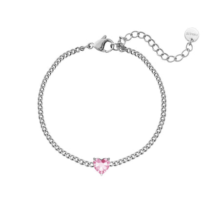 Personalized Gemstone Heart Shaped Bracelet