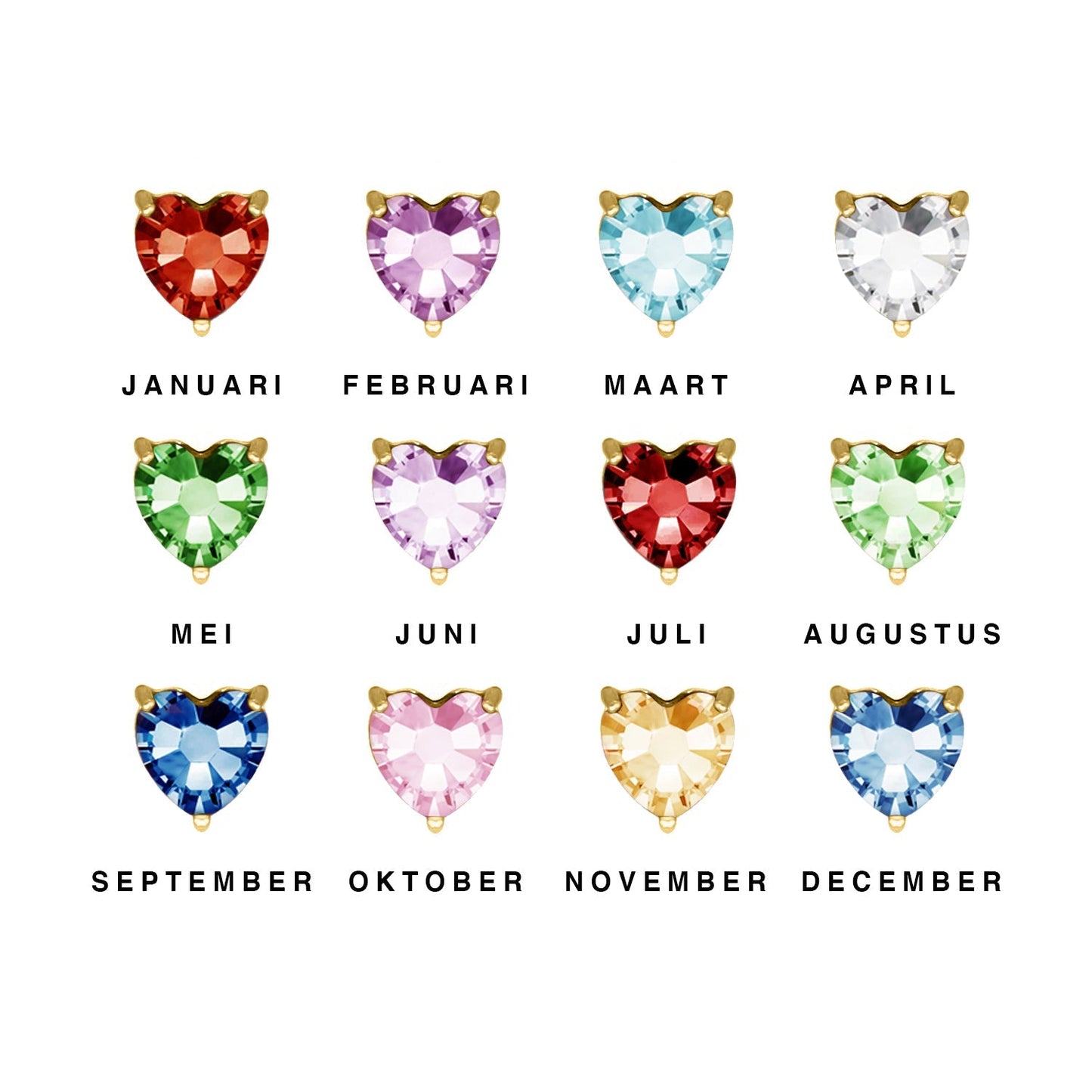 Personalized Gemstone Heart Shaped Bracelet