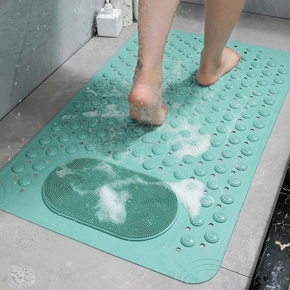 Anti-Slip Shower Mat with Built-in Foot Scrubber & Massager