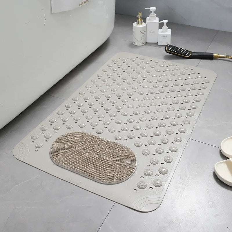 Anti-Slip Shower Mat with Built-in Foot Scrubber & Massager