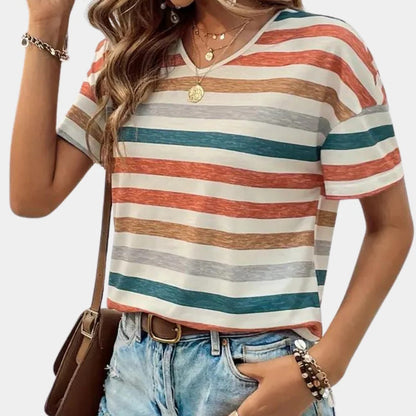 Relaxed Fit Stripe Ladies Tee