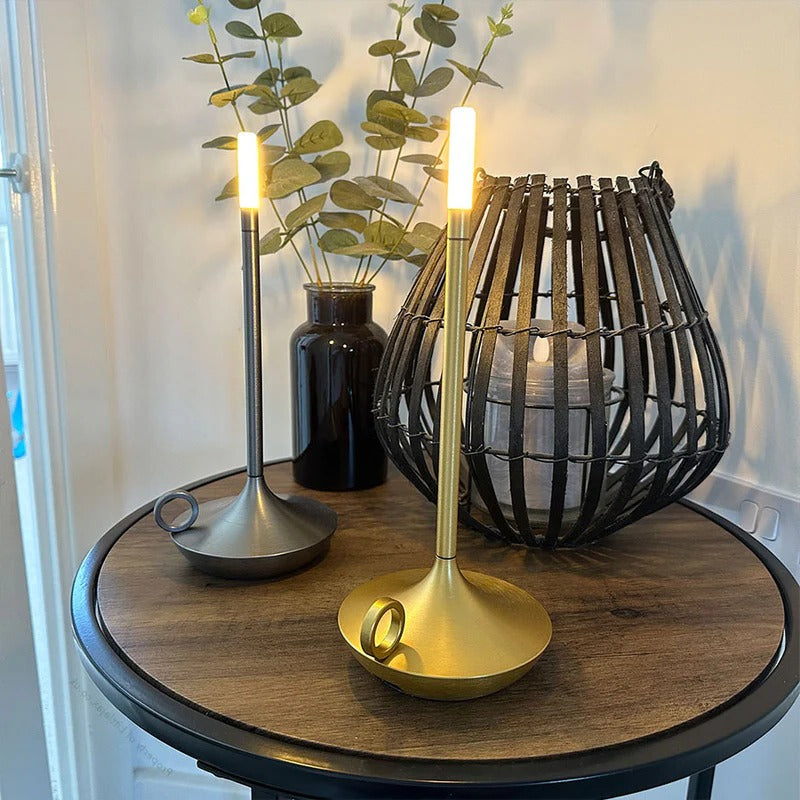 Retro Metal Battery Operated Candle Lamp