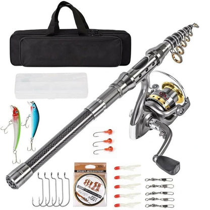 Lightweight Portable Fishing Rod Reel Combo Saltwater Freshwater
