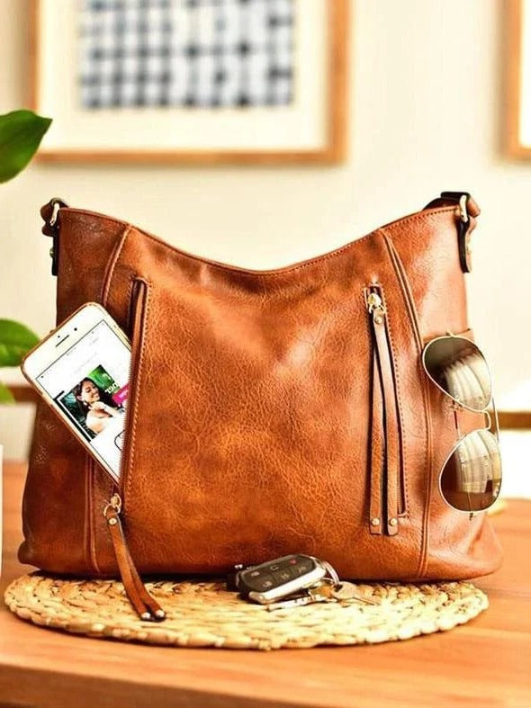 Classic Women's Distressed Leather Handbag - Befez
