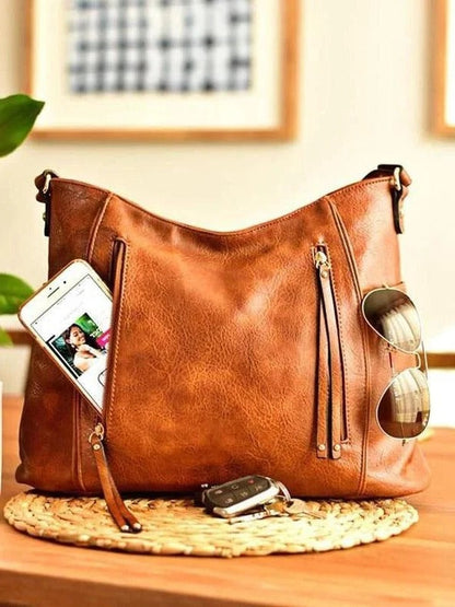 Classic Women's Distressed Leather Handbag - Befez
