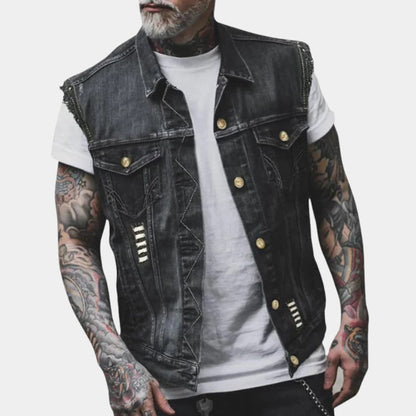 Classic Blue Jean Vest For Guys - Halri