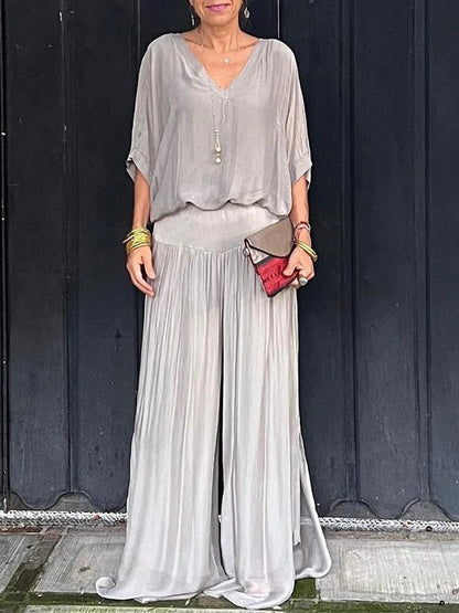 Flowy High-Waisted Wide Leg Chiffon Pants