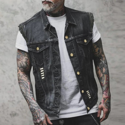 Classic Blue Jean Vest For Guys