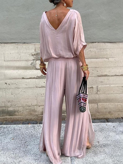 Flowy High-Waisted Wide Leg Chiffon Pants