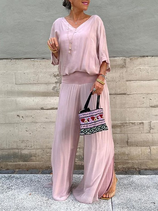 Flowy High-Waisted Wide Leg Chiffon Pants