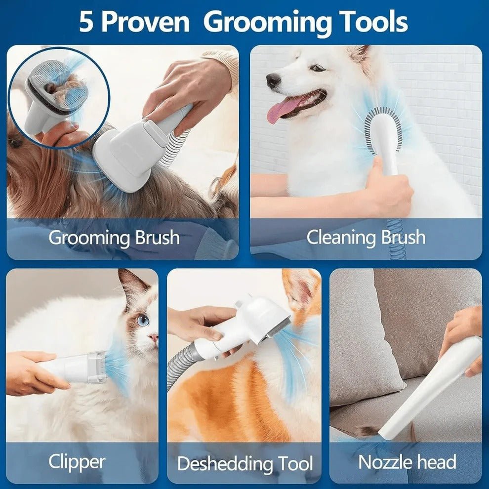 Quiet Pet Grooming Kit with Vacuum & Clippers Set