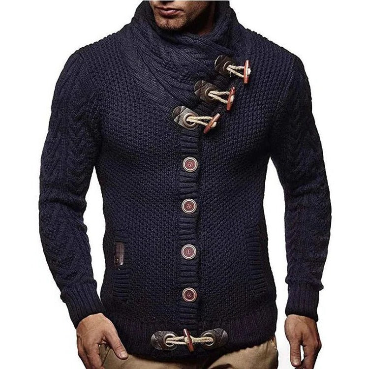 Cozy Cable Sweater With Button Front