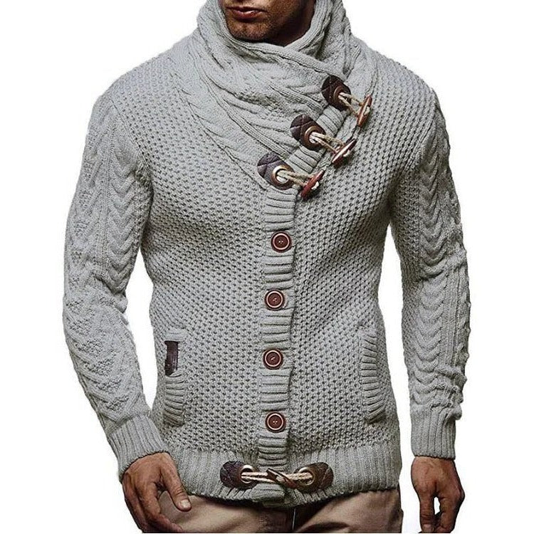 Cozy Cable Sweater With Button Front