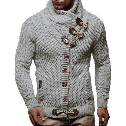 Cozy Cable Sweater With Button Front