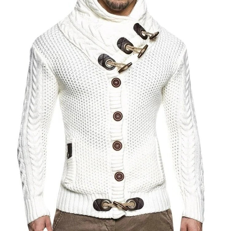 Cozy Cable Sweater With Button Front