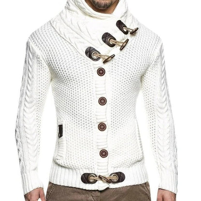 Cozy Cable Sweater With Button Front