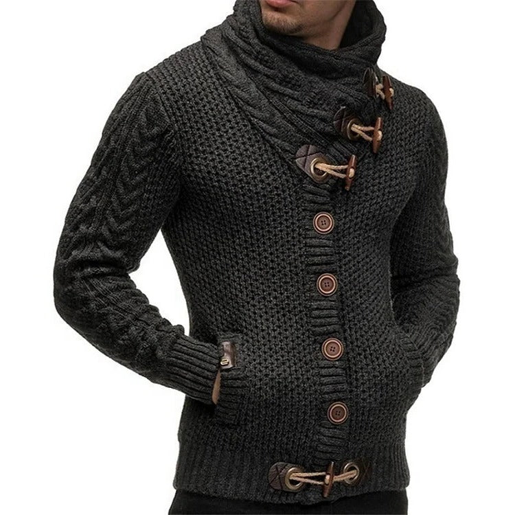 Cozy Cable Sweater With Button Front
