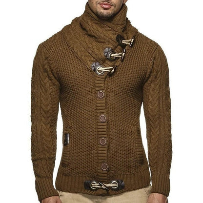 Cozy Cable Sweater With Button Front