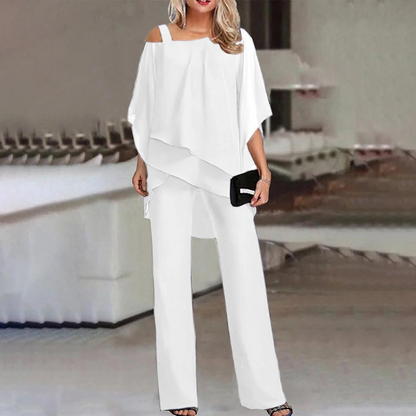 Chic Cold Shoulder Two Piece Outfit