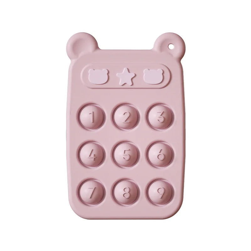Anneau de dentition en silicone pour bébé, jouet téléphone
