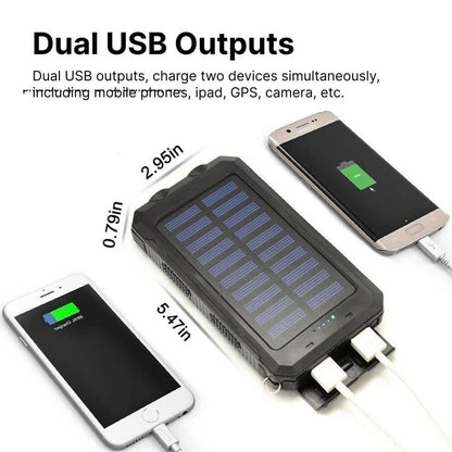 High Capacity Solar Portable Power Bank Waterproof Charger