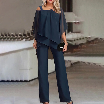 Chic Cold Shoulder Two Piece Outfit - Befez