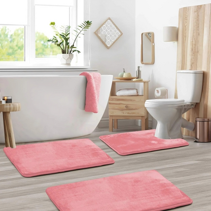 Ensemble de tapis de bain doux antidérapants en mousse à mémoire de forme