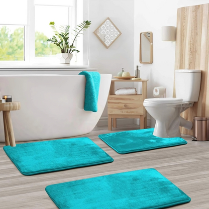 Ensemble de tapis de bain doux antidérapants en mousse à mémoire de forme