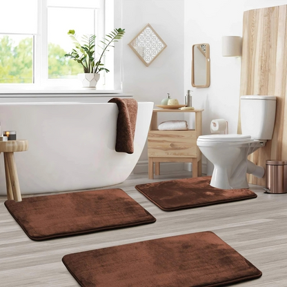 Ensemble de tapis de bain doux antidérapants en mousse à mémoire de forme
