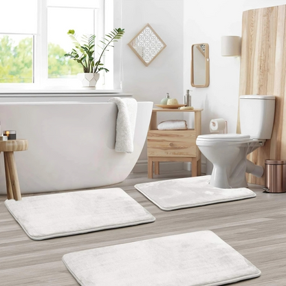 Ensemble de tapis de bain doux antidérapants en mousse à mémoire de forme