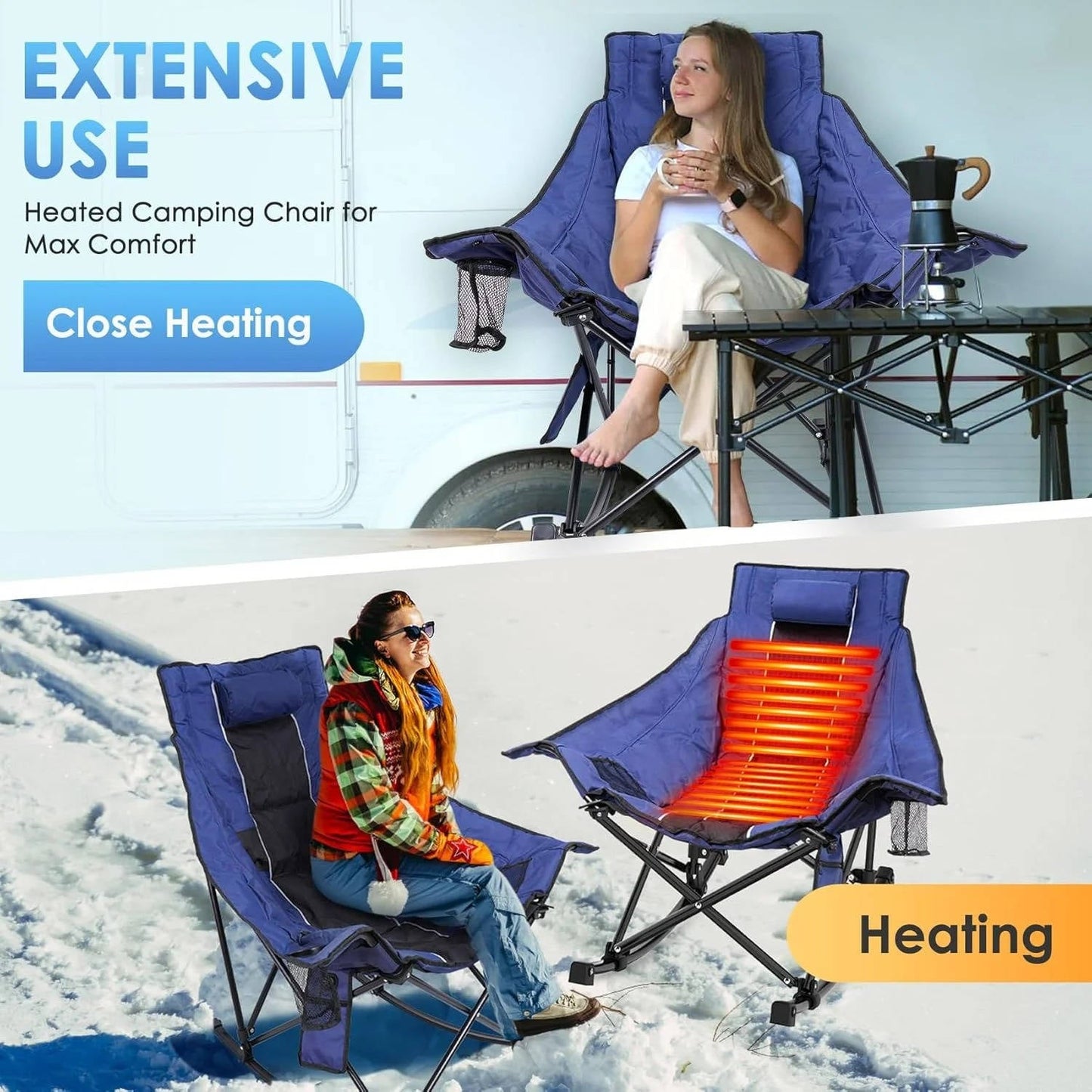 Large Comfortable Outdoor Rocking Camp Chair