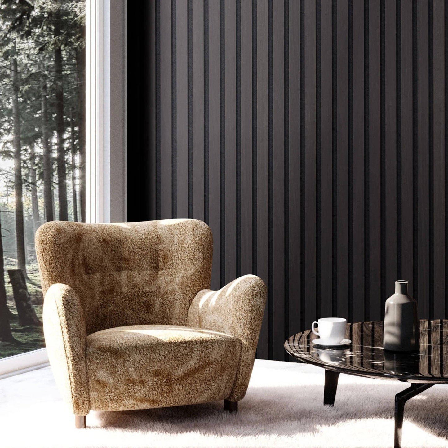 4 Pack Wooden Slatted Wall Panels Soundproofing Panels