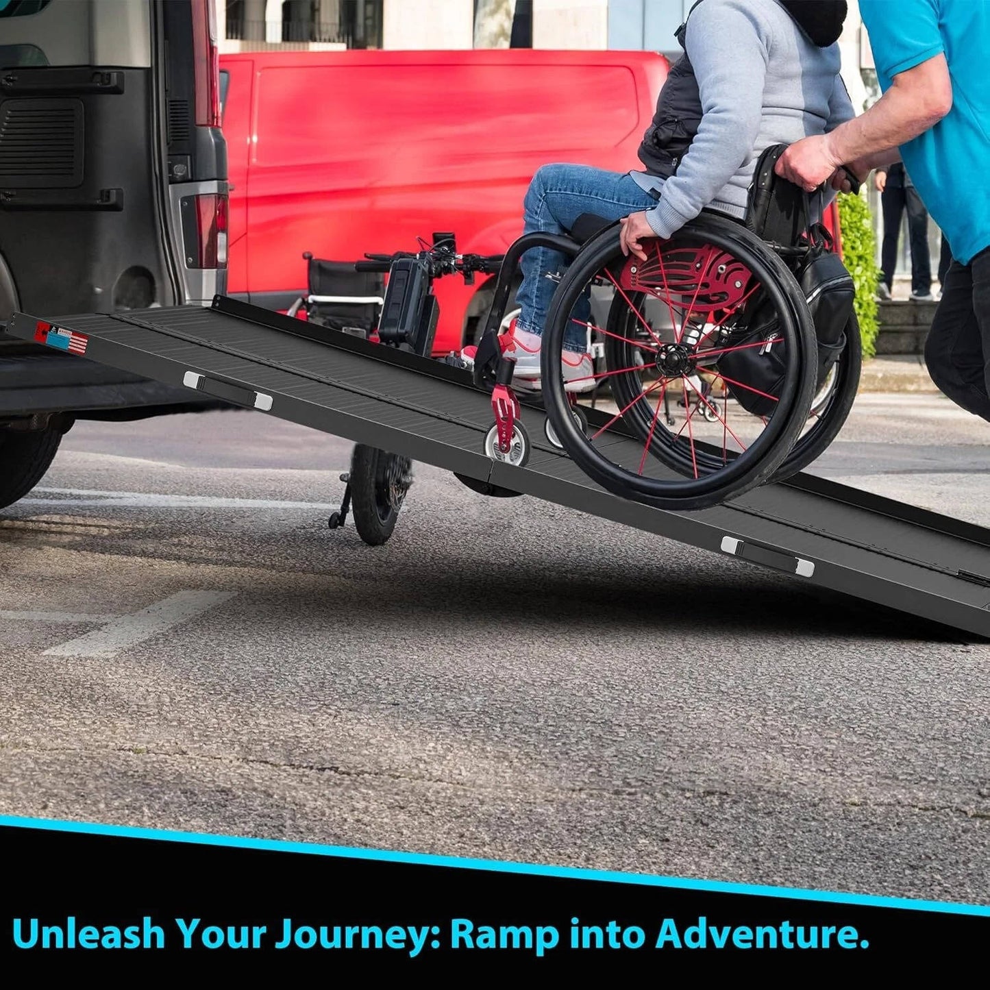 Compact Lightweight Folding Ramp Non-Slip 600lb Capacity