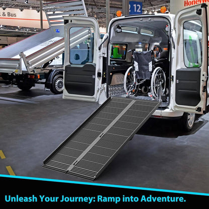 Compact Lightweight Folding Ramp Non-Slip 600lb Capacity