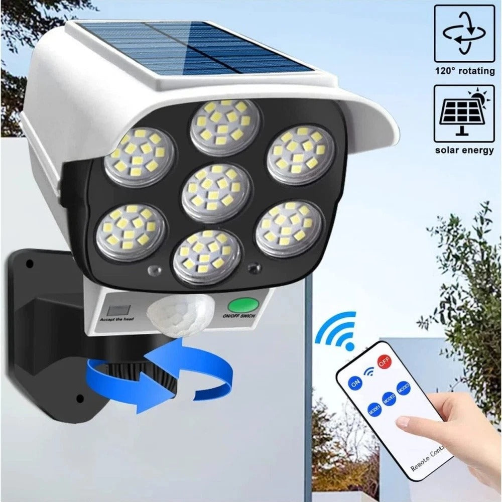 2 Pack Solar Powered Motion Lights 77 LED Outdoor Spotlights