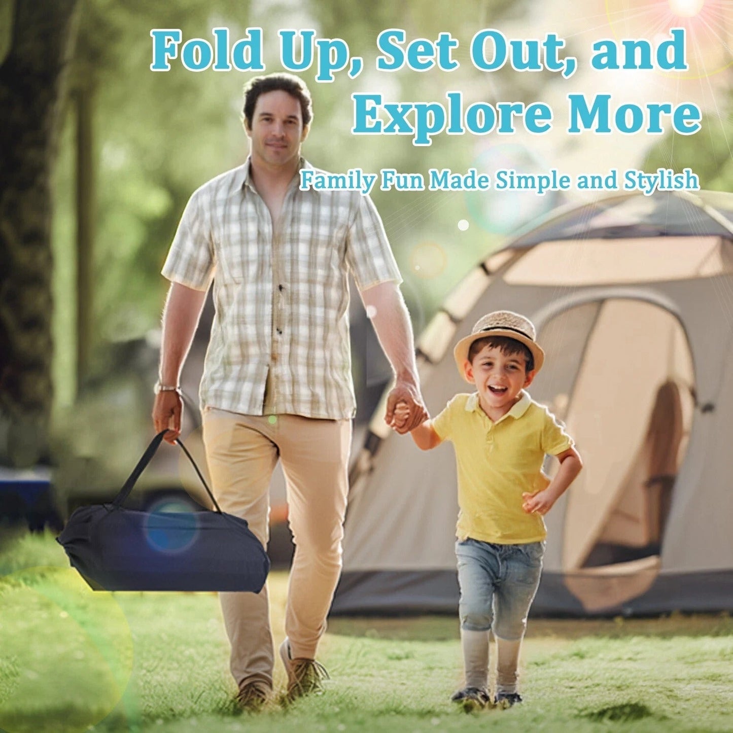 Portable Outdoor Folding Table with Shelf