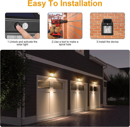 Bright Solar Powered Outdoor Wall Lantern