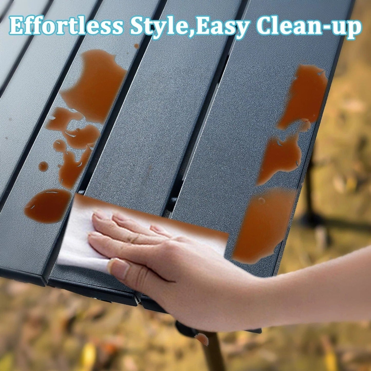 Portable Outdoor Folding Table with Shelf