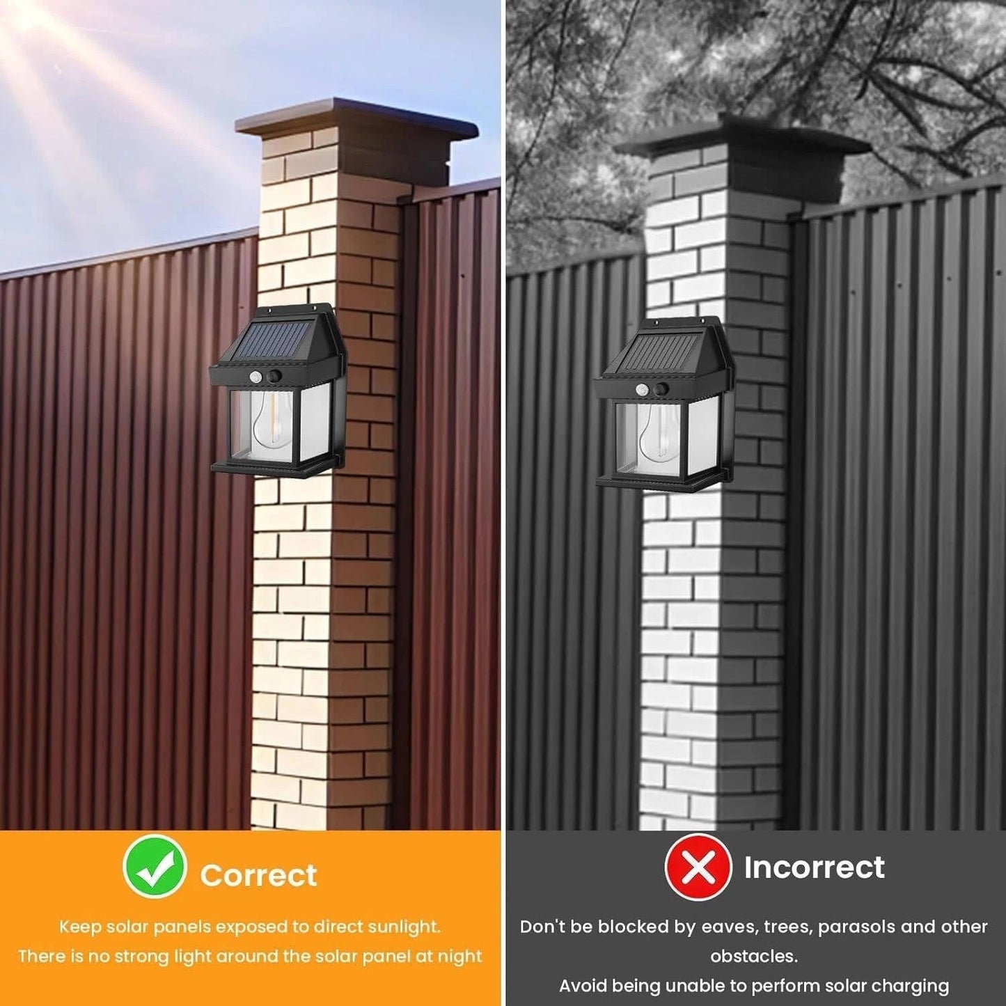Bright Solar Powered Outdoor Wall Lantern