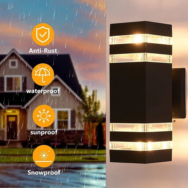 Weatherproof Black Outdoor Wall Lantern 2 Pack