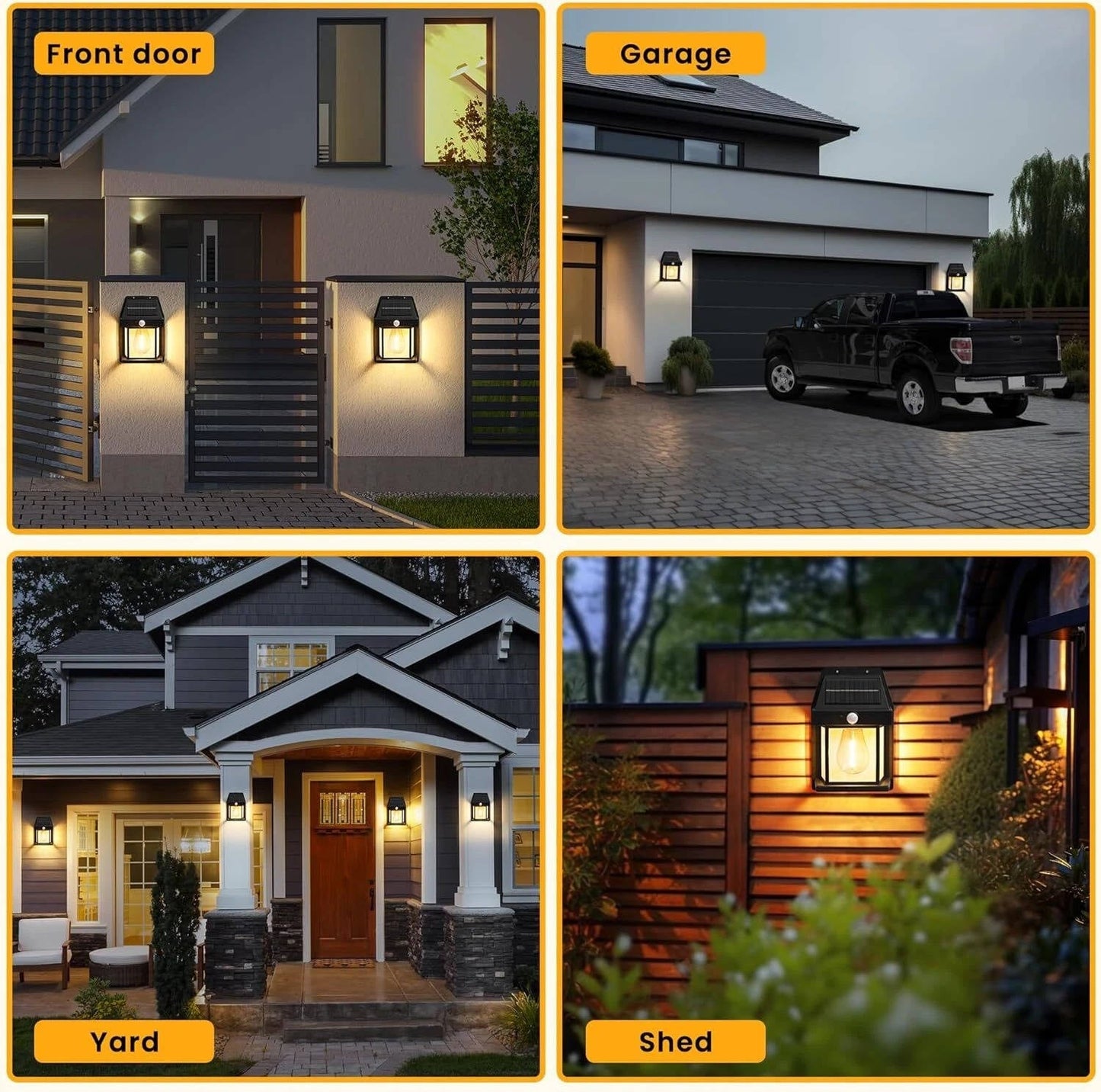 Bright Solar Powered Outdoor Wall Lantern