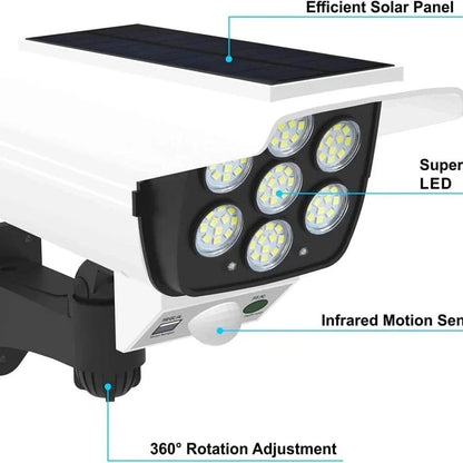 2 Pack Solar Powered Motion Lights 77 LED Outdoor Spotlights